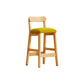 Taburete industrial de madera con altura de mostrador, taburete de bar sin brazos con cojín