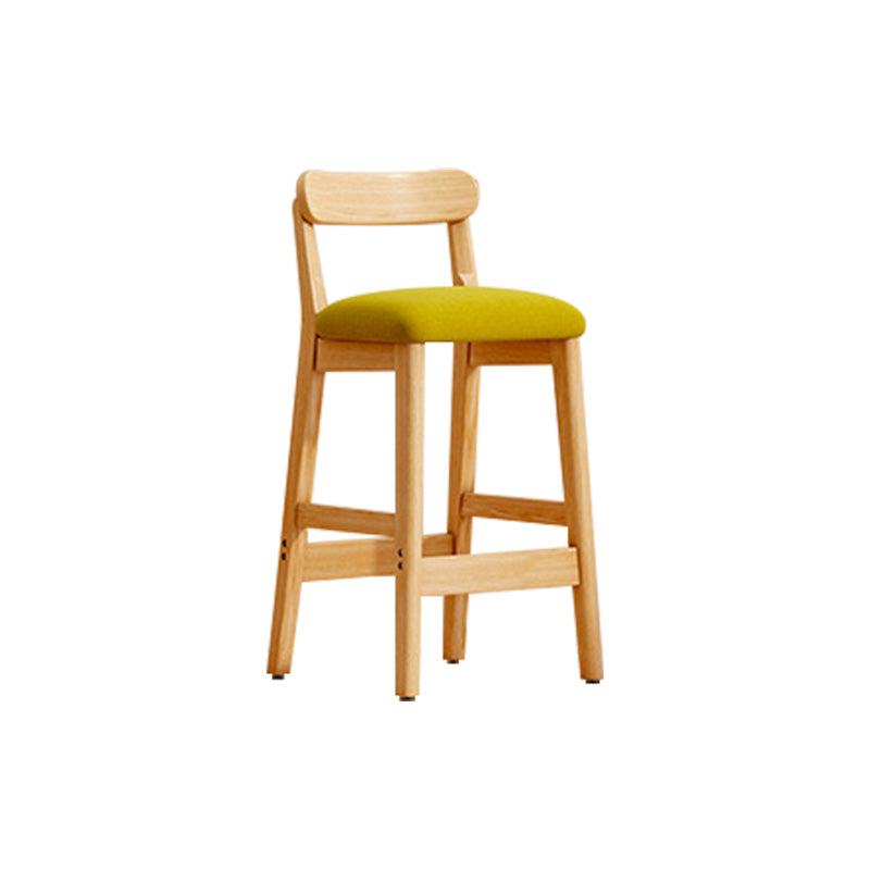 Taburete industrial de madera con altura de mostrador, taburete de bar sin brazos con cojín