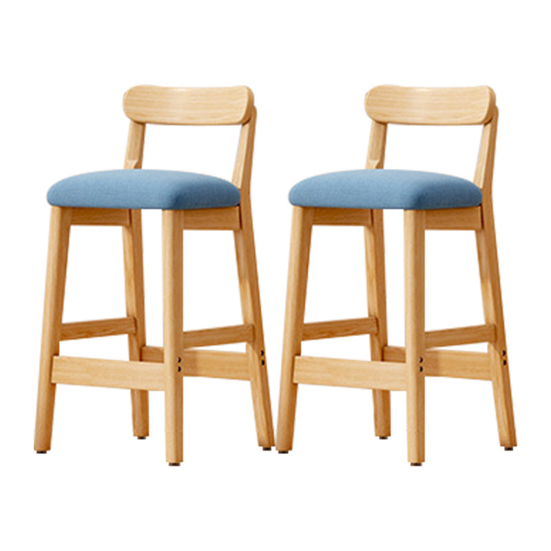 Taburete industrial de madera con altura de mostrador, taburete de bar sin brazos con cojín