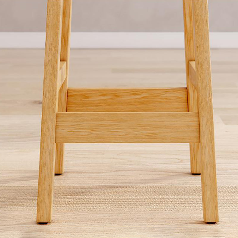 Taburete industrial de madera con altura de mostrador, taburete de bar sin brazos con cojín