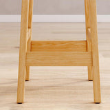 Industrial Wooden Counter Height Stool Armless Bar Stool with Cushion