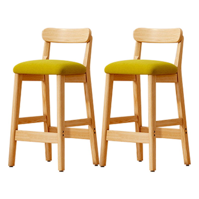 Taburete industrial de madera con altura de mostrador, taburete de bar sin brazos con cojín