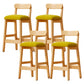 Taburete industrial de madera con altura de mostrador, taburete de bar sin brazos con cojín