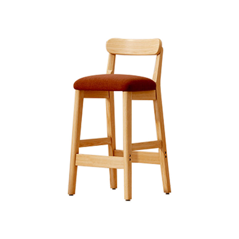 Taburete industrial de madera con altura de mostrador, taburete de bar sin brazos con cojín