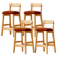 Taburete industrial de madera con altura de mostrador, taburete de bar sin brazos con cojín
