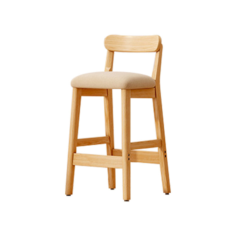 Taburete industrial de madera con altura de mostrador, taburete de bar sin brazos con cojín