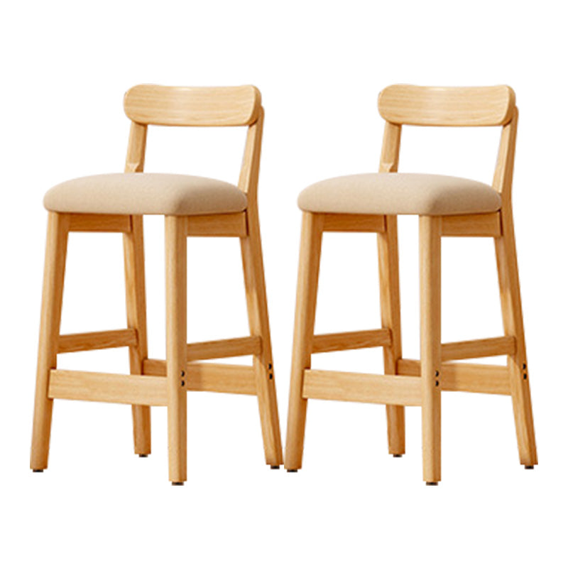 Taburete industrial de madera con altura de mostrador, taburete de bar sin brazos con cojín