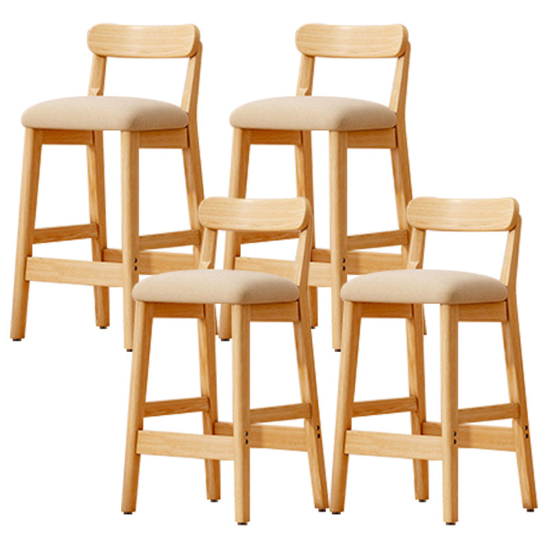Taburete industrial de madera con altura de mostrador, taburete de bar sin brazos con cojín
