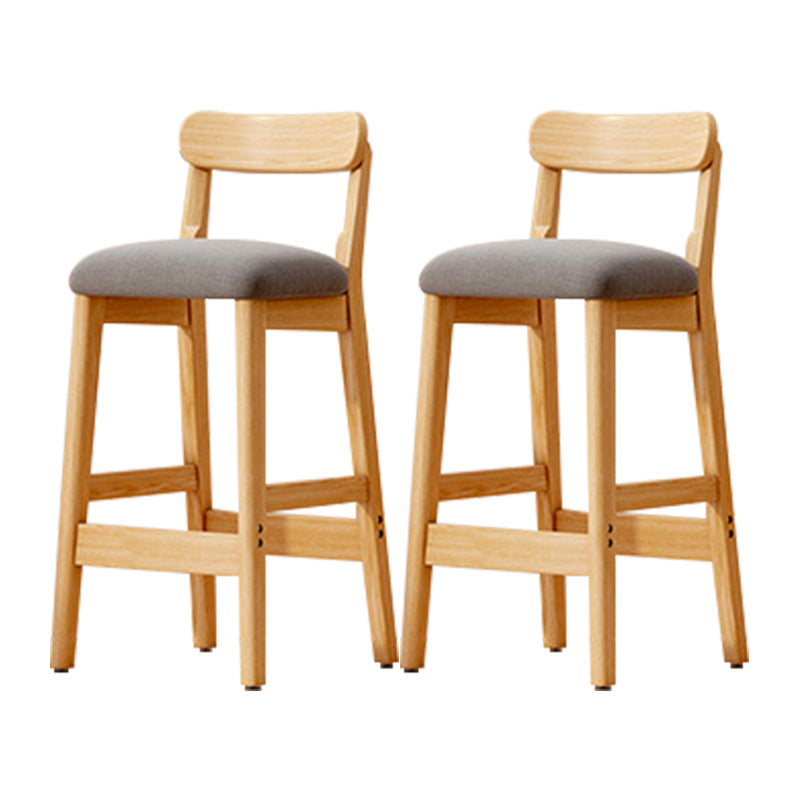 Taburete industrial de madera con altura de mostrador, taburete de bar sin brazos con cojín