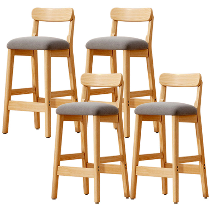 Taburete industrial de madera con altura de mostrador, taburete de bar sin brazos con cojín