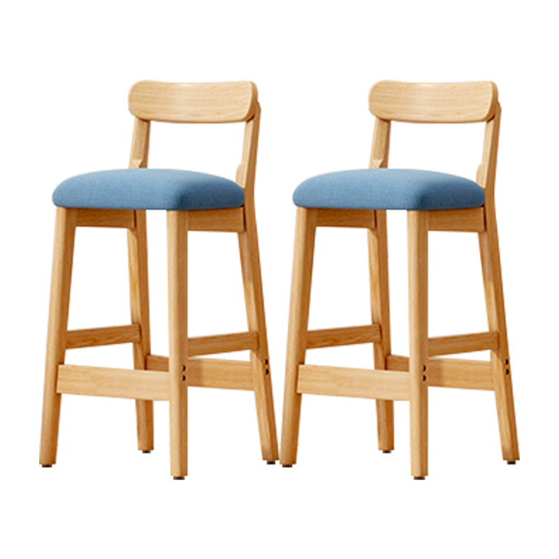 Taburete industrial de madera con altura de mostrador, taburete de bar sin brazos con cojín