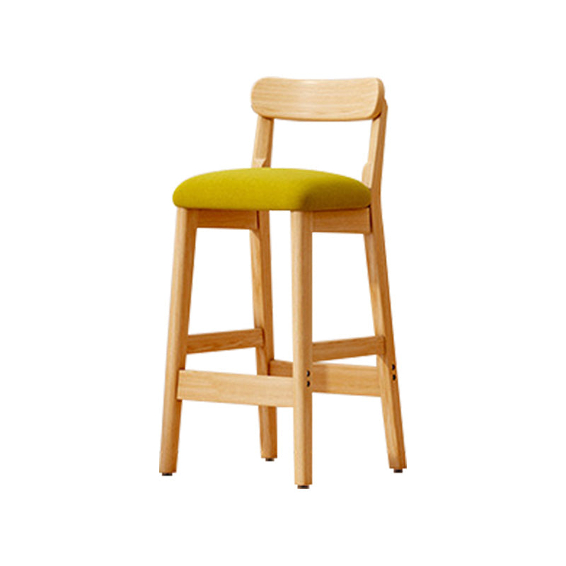 Taburete industrial de madera con altura de mostrador, taburete de bar sin brazos con cojín