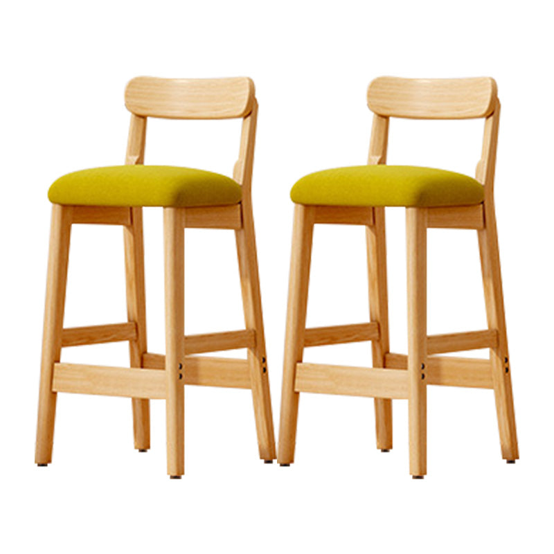 Taburete industrial de madera con altura de mostrador, taburete de bar sin brazos con cojín