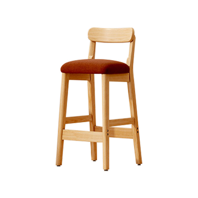 Taburete industrial de madera con altura de mostrador, taburete de bar sin brazos con cojín