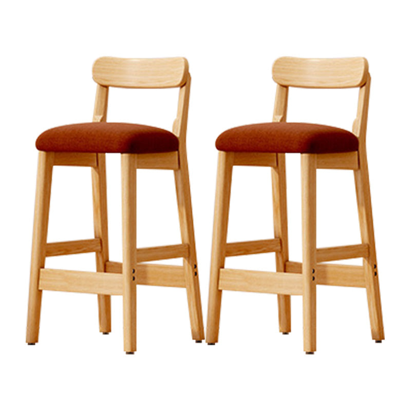 Taburete industrial de madera con altura de mostrador, taburete de bar sin brazos con cojín