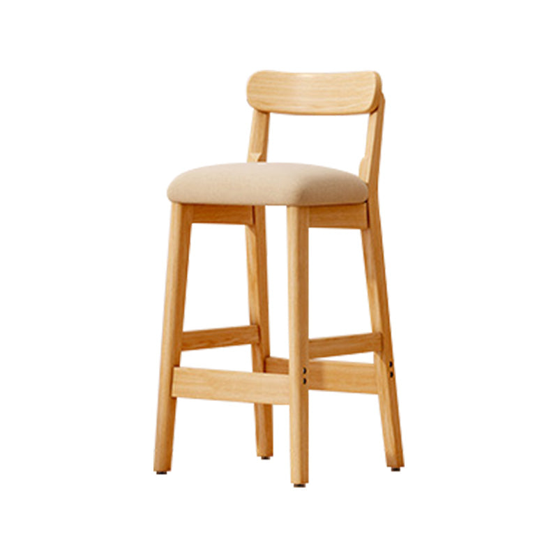 Taburete industrial de madera con altura de mostrador, taburete de bar sin brazos con cojín