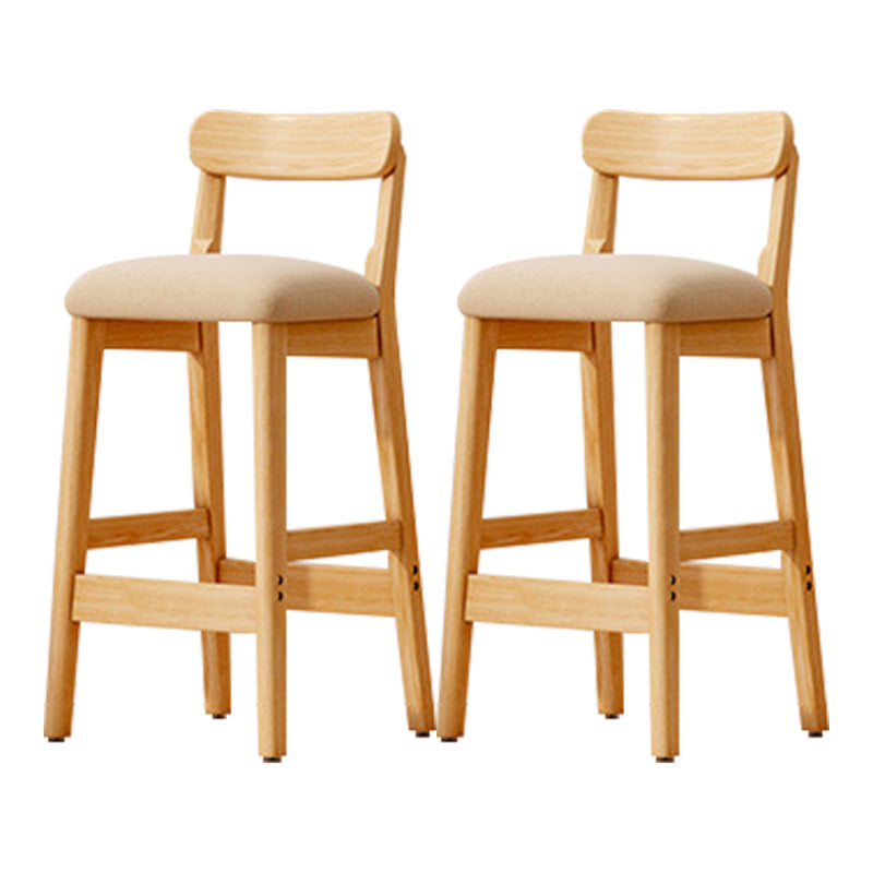 Taburete industrial de madera con altura de mostrador, taburete de bar sin brazos con cojín