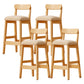 Taburete industrial de madera con altura de mostrador, taburete de bar sin brazos con cojín