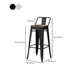 Sgabello da bar con bassa schiena quadrati in stile contemporaneo con gambe metalliche