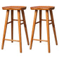 Industrial Solid Wood Counter Stool Saddle Seat Backless Bar Stool with Footrest Brown 2 Piece Set Clearhalo 'Bar Furniture' 'Bar Stools' 'bar_stools' 'furn' 'furn_bar_stools' 'Furniture' 'Kitchen & Dining Furniture' 6372054