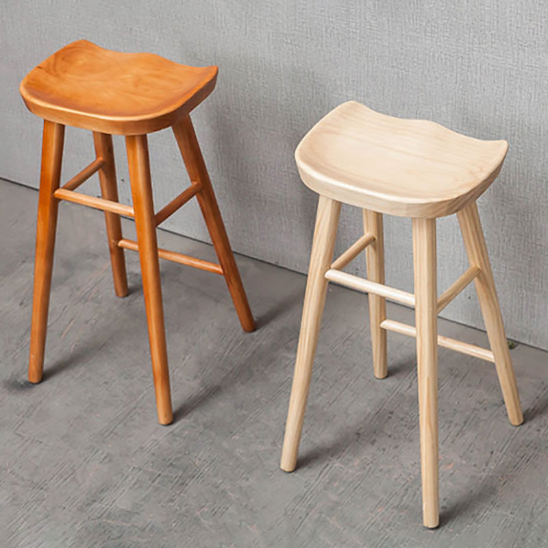 Industrial Solid Wood Counter Stool Saddle Seat Backless Bar Stool with Footrest Clearhalo 'Bar Furniture' 'Bar Stools' 'bar_stools' 'furn' 'furn_bar_stools' 'Furniture' 'Kitchen & Dining Furniture' 6372058