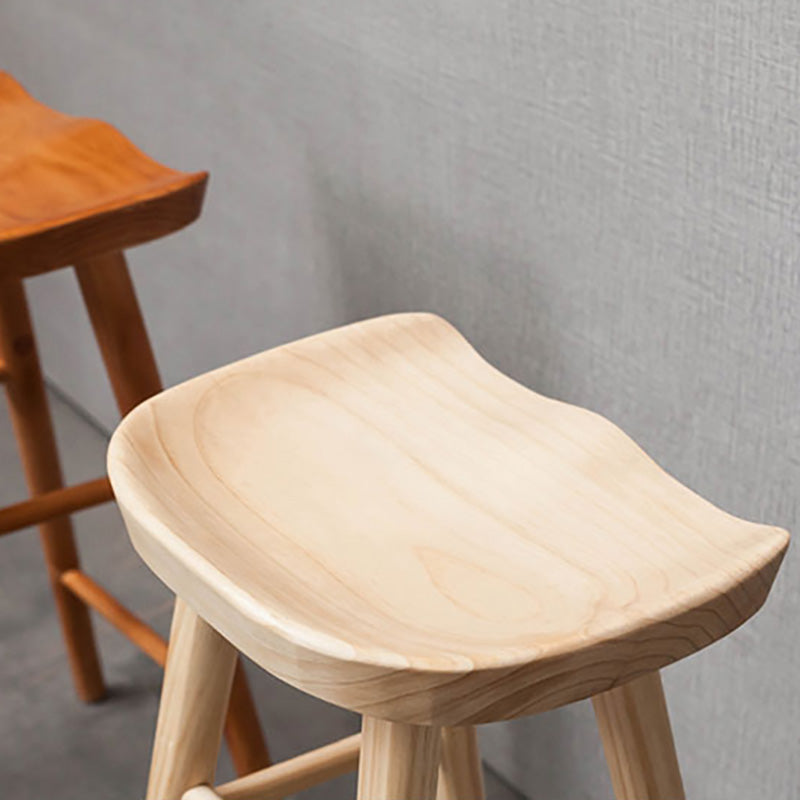 Industrial Solid Wood Counter Stool Saddle Seat Backless Bar Stool with Footrest Clearhalo 'Bar Furniture' 'Bar Stools' 'bar_stools' 'furn' 'furn_bar_stools' 'Furniture' 'Kitchen & Dining Furniture' 6372063