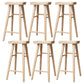 Industrial Solid Wood Counter Stool Saddle Seat Backless Bar Stool with Footrest Wood 6 Piece Set Clearhalo 'Bar Furniture' 'Bar Stools' 'bar_stools' 'furn' 'furn_bar_stools' 'Furniture' 'Kitchen & Dining Furniture' 6372068
