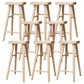 Industrial Solid Wood Counter Stool Saddle Seat Backless Bar Stool with Footrest Wood 8 Piece Set Clearhalo 'Bar Furniture' 'Bar Stools' 'bar_stools' 'furn' 'furn_bar_stools' 'Furniture' 'Kitchen & Dining Furniture' 6372069