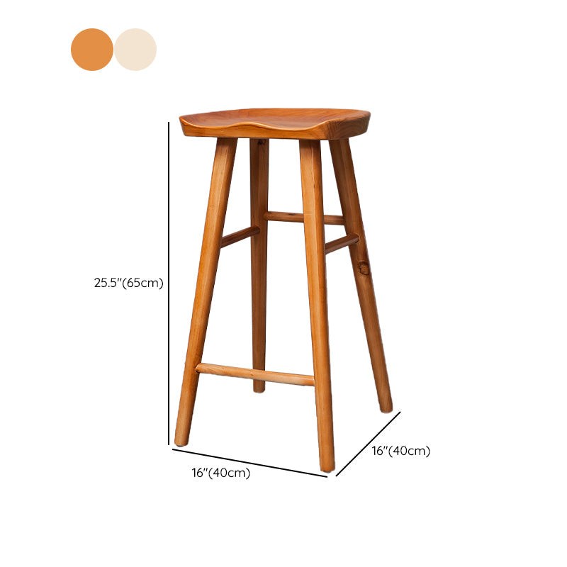 Industrial Solid Wood Counter Stool Saddle Seat Backless Bar Stool with Footrest Clearhalo 'Bar Furniture' 'Bar Stools' 'bar_stools' 'furn' 'furn_bar_stools' 'Furniture' 'Kitchen & Dining Furniture' 6372070