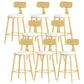 Glam Style Round Barstool Armless Low Back Bar Stool with Metal Base