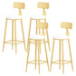 Glam Style Round Barstool Armless Low Back Bar Stool with Metal Base