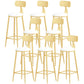 Glam Style Round Barstool Armless Low Back Bar Stool with Metal Base
