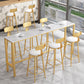 Glam Style Round Barstool Armless Low Back Bar Stool with Metal Base