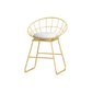 Glam Style Round Barstool Armless Low Back Bar Stool with Metal Base