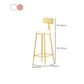 Glam Style Round Barstool Armless Low Back Bar Stool with Metal Base