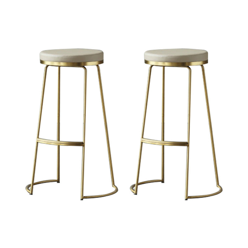 Contemporary Metal Counter Height Stools Bar Stool with Footrest Gold 2 Piece Set Clearhalo 'Bar Furniture' 'Bar Stools' 'bar_stools' 'furn' 'furn_bar_stools' 'Furniture' 'Kitchen & Dining Furniture' 6372115