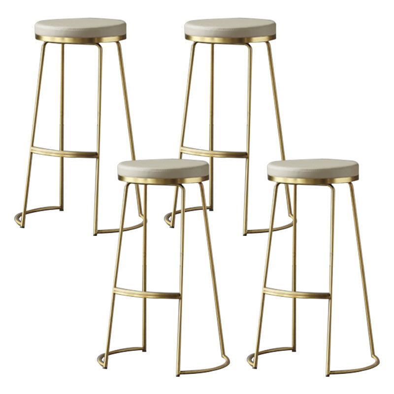Contemporary Metal Counter Height Stools Bar Stool with Footrest Gold 4 Piece Set Clearhalo 'Bar Furniture' 'Bar Stools' 'bar_stools' 'furn' 'furn_bar_stools' 'Furniture' 'Kitchen & Dining Furniture' 6372116