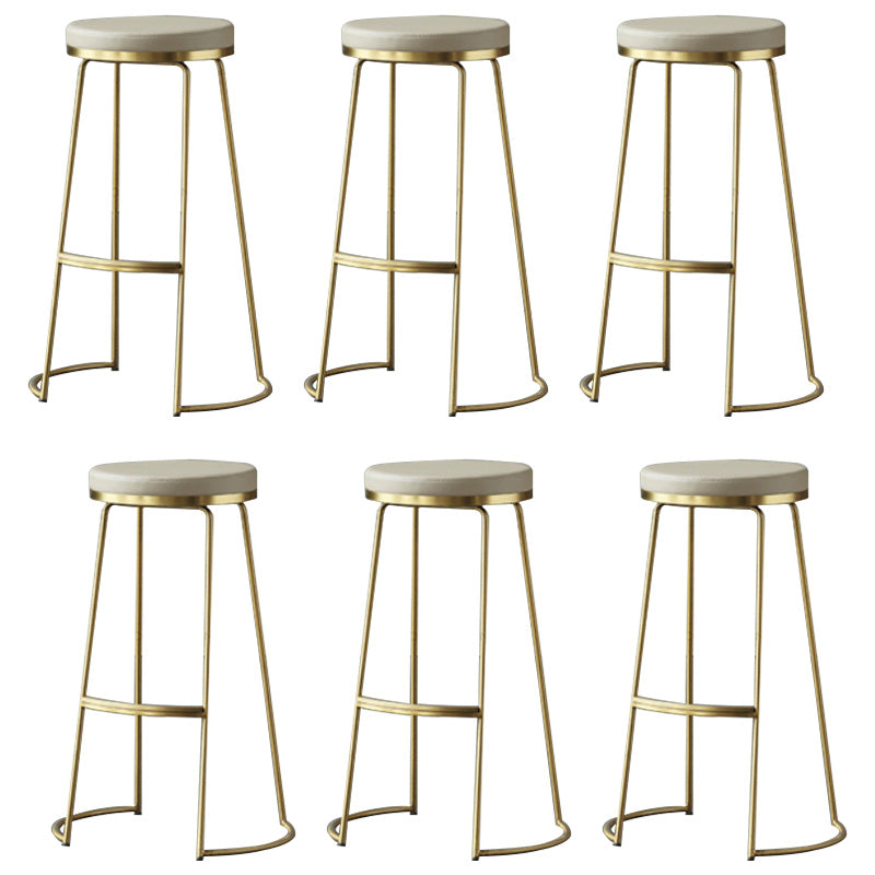 Contemporary Metal Counter Height Stools Bar Stool with Footrest Gold 6 Piece Set Clearhalo 'Bar Furniture' 'Bar Stools' 'bar_stools' 'furn' 'furn_bar_stools' 'Furniture' 'Kitchen & Dining Furniture' 6372118