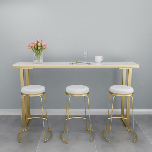 Sgabelli da bar con banco di metallo contemporanei con poggiapiedi