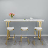 Sgabelli da bar con banco di metallo contemporanei con poggiapiedi