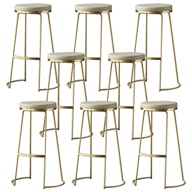Contemporary Metal Counter Height Stools Bar Stool with Footrest Gold 8 Piece Set Clearhalo 'Bar Furniture' 'Bar Stools' 'bar_stools' 'furn' 'furn_bar_stools' 'Furniture' 'Kitchen & Dining Furniture' 6372121