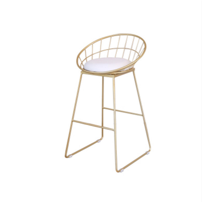 Contemporary Metal Counter Height Stools Bar Stool with Footrest Clearhalo 'Bar Furniture' 'Bar Stools' 'bar_stools' 'furn' 'furn_bar_stools' 'Furniture' 'Kitchen & Dining Furniture' 6372123