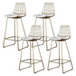 Contemporary Metal Counter Height Stools Bar Stool with Footrest White-Gold 4 Piece Set Clearhalo 'Bar Furniture' 'Bar Stools' 'bar_stools' 'furn' 'furn_bar_stools' 'Furniture' 'Kitchen & Dining Furniture' 6372124
