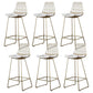 Contemporary Metal Counter Height Stools Bar Stool with Footrest White-Gold 6 Piece Set Clearhalo 'Bar Furniture' 'Bar Stools' 'bar_stools' 'furn' 'furn_bar_stools' 'Furniture' 'Kitchen & Dining Furniture' 6372127