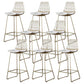 Contemporary Metal Counter Height Stools Bar Stool with Footrest White-Gold 8 Piece Set Clearhalo 'Bar Furniture' 'Bar Stools' 'bar_stools' 'furn' 'furn_bar_stools' 'Furniture' 'Kitchen & Dining Furniture' 6372129