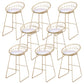 Contemporary Metal Counter Height Stools Bar Stool with Footrest Gold-White 8 Piece Set Clearhalo 'Bar Furniture' 'Bar Stools' 'bar_stools' 'furn' 'furn_bar_stools' 'Furniture' 'Kitchen & Dining Furniture' 6372134
