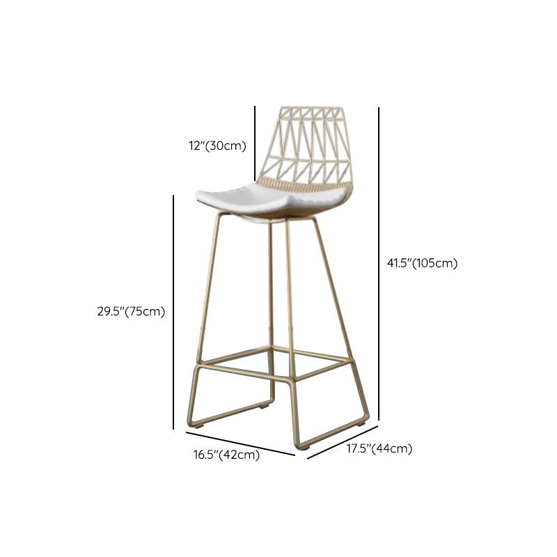 Contemporary Metal Counter Height Stools Bar Stool with Footrest Clearhalo 'Bar Furniture' 'Bar Stools' 'bar_stools' 'furn' 'furn_bar_stools' 'Furniture' 'Kitchen & Dining Furniture' 6372135