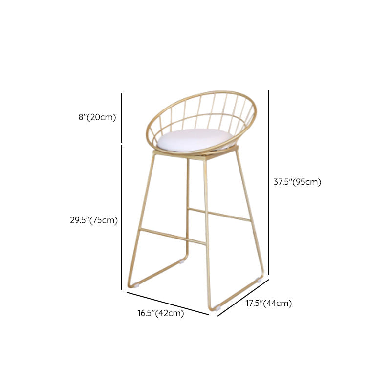 Contemporary Metal Counter Height Stools Bar Stool with Footrest Clearhalo 'Bar Furniture' 'Bar Stools' 'bar_stools' 'furn' 'furn_bar_stools' 'Furniture' 'Kitchen & Dining Furniture' 6372136