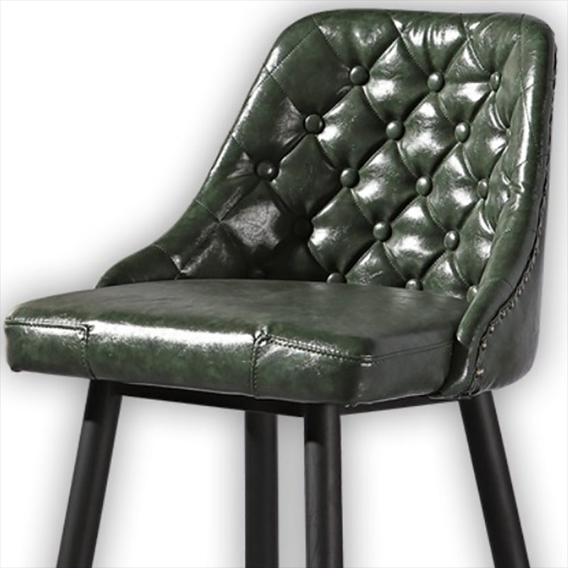 Glam Style Faux Leather Barstool Armless Low Back Bar Stool with Metal Legs Clearhalo 'Bar Furniture' 'Bar Stools' 'bar_stools' 'furn' 'furn_bar_stools' 'Furniture' 'Kitchen & Dining Furniture' 6372145