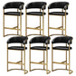 Glam Style Faux Leather Barstool Low Back Bar Stool with Gold Frame Black 6 Piece Set Clearhalo 'Bar Furniture' 'Bar Stools' 'bar_stools' 'furn' 'furn_bar_stools' 'Furniture' 'Kitchen & Dining Furniture' 6372207